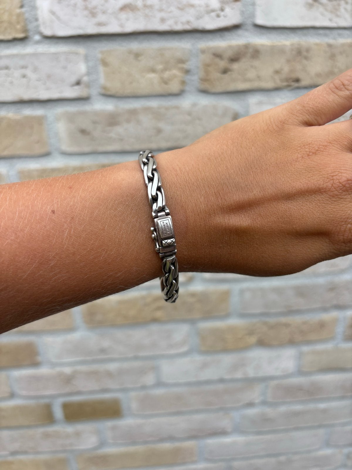 Budha to budha Zilveren gevlochten armband, Sieraden, Tassen en Uiterlijk, Armbanden, Ophalen of Verzenden, Zo goed als nieuw