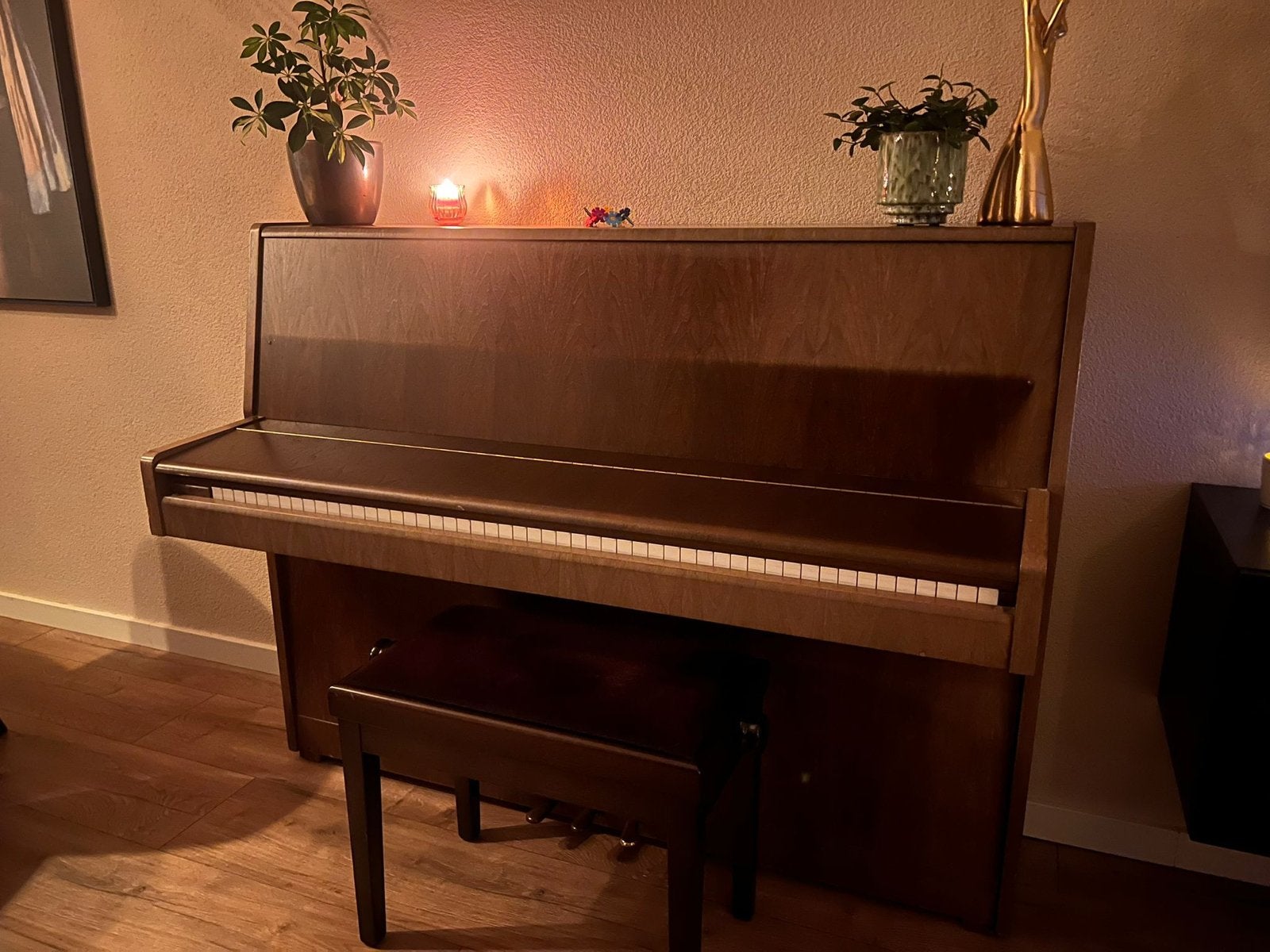 Rösler Piano - Gebruikt, inclusief pianobank, Muziek en Instrumenten, Ophalen, Gebruikt, Bruin, Piano