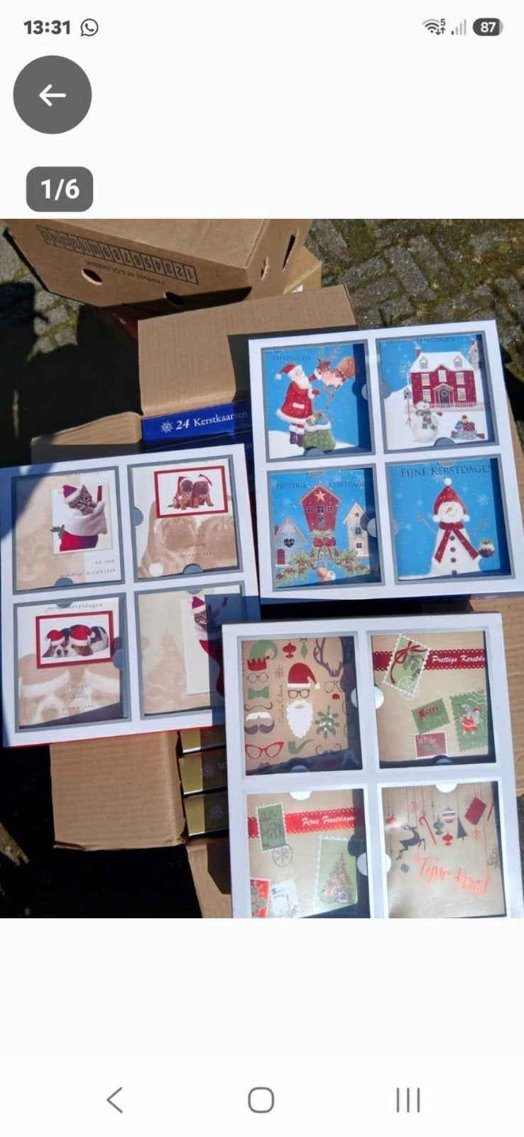 Partij kerstkaarten ( 12 x à 24 kerstkaarten), Ophalen of Verzenden, Nieuw