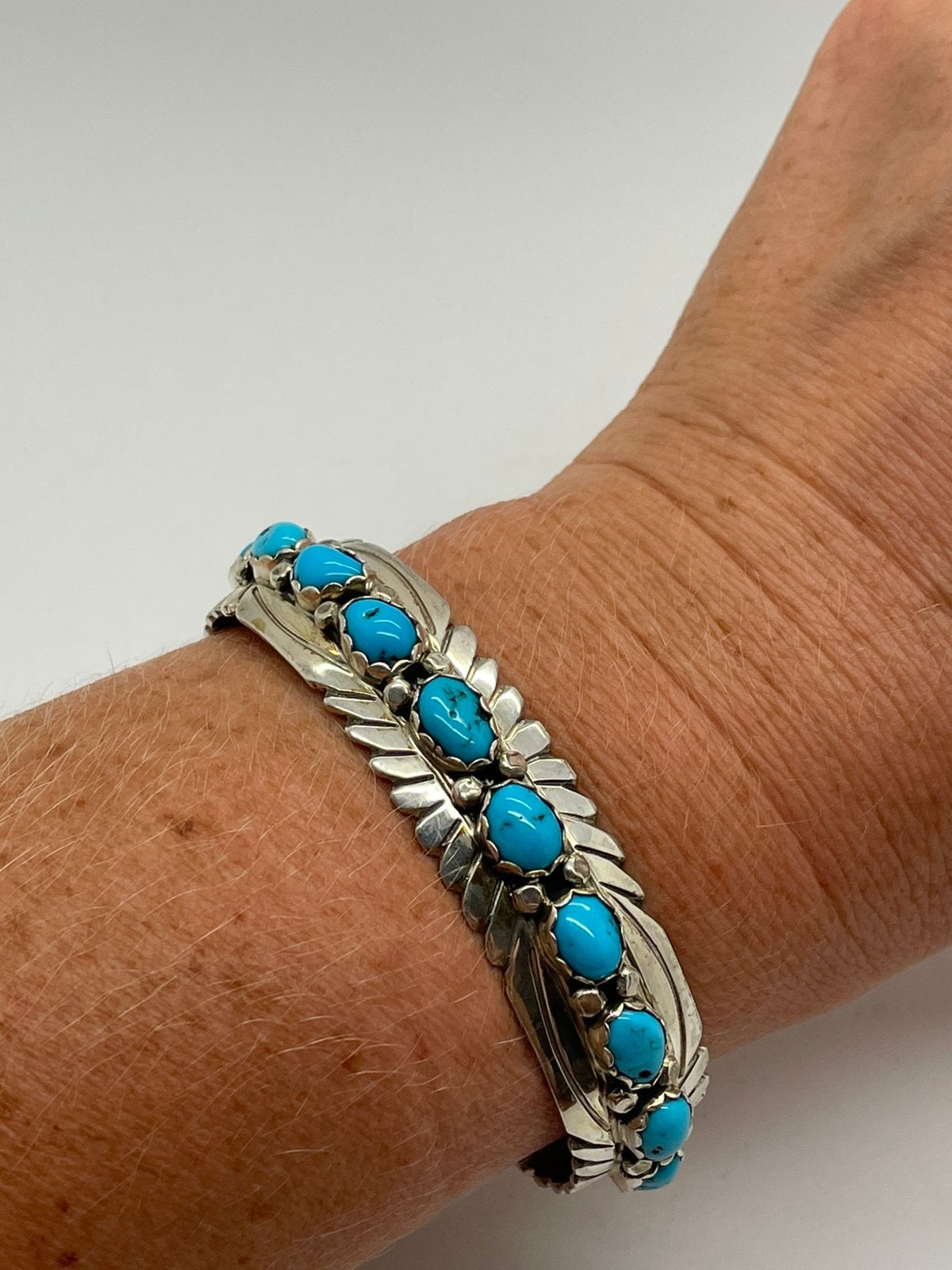 F698 Prachtige zilveren Navajo cuff armband Grace Silver, Sieraden, Tassen en Uiterlijk, Ophalen of Verzenden, X, Met edelsteen
