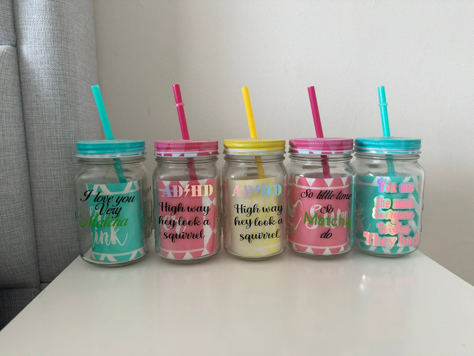 Bekers glas met rietjes, Ophalen of Verzenden, Nieuw