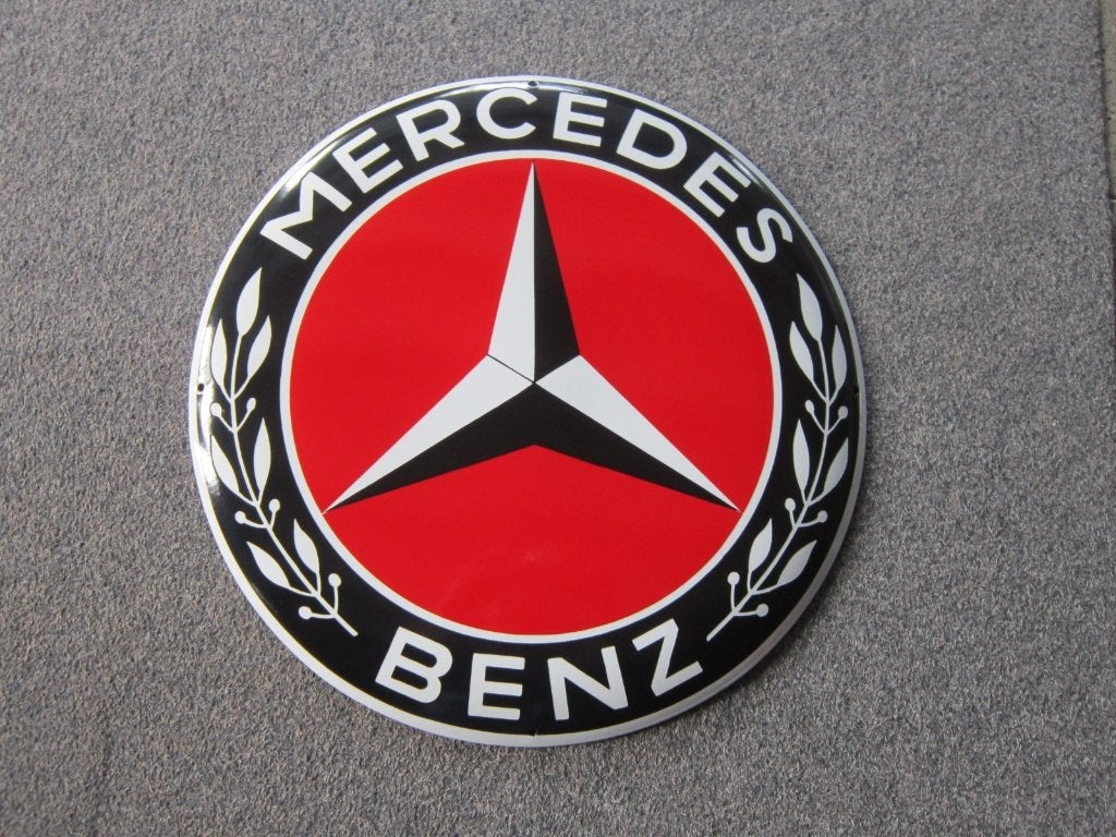 MERCEDES EMAILLE RECLAMEBORD, Ophalen, Zo goed als nieuw, Reclamebord