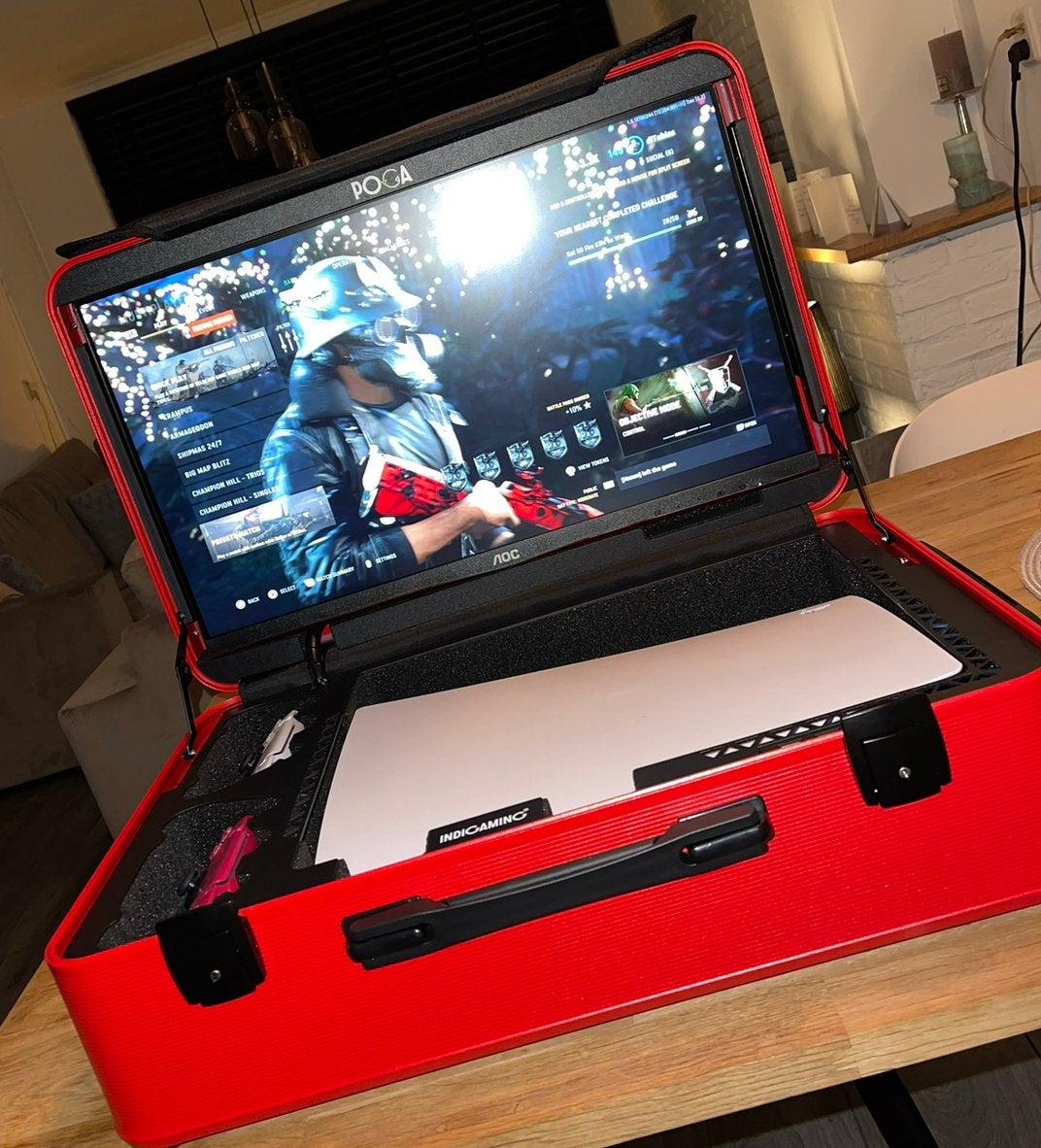 POGA Lux Indigaming – Portable Gaming Case, Ophalen, Zo goed als nieuw
