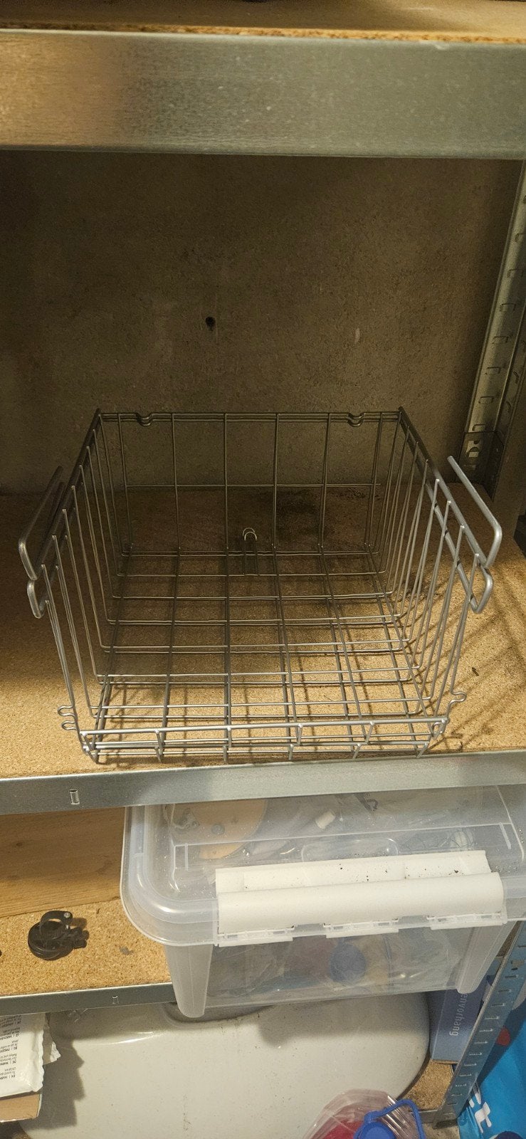 Metalen draadmand - Opbergmand - Zilverkleurig, Ophalen, Gebruikt, Mand, Met opbergruimte