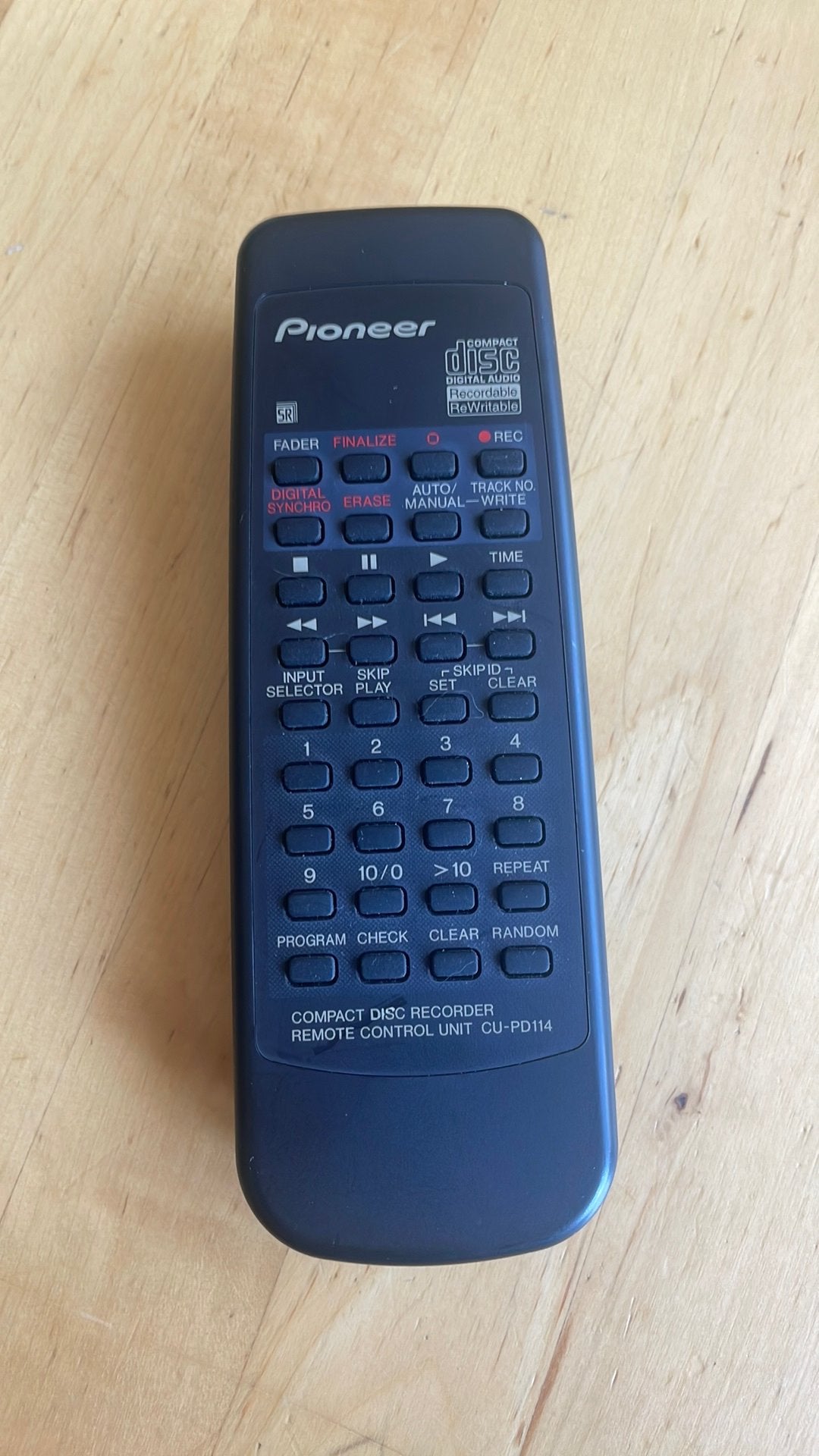 Afstandsbediening + gebruiksaanwijzing Pioneer PDR-509, Ophalen of Verzenden, Zo goed als nieuw, Pioneer