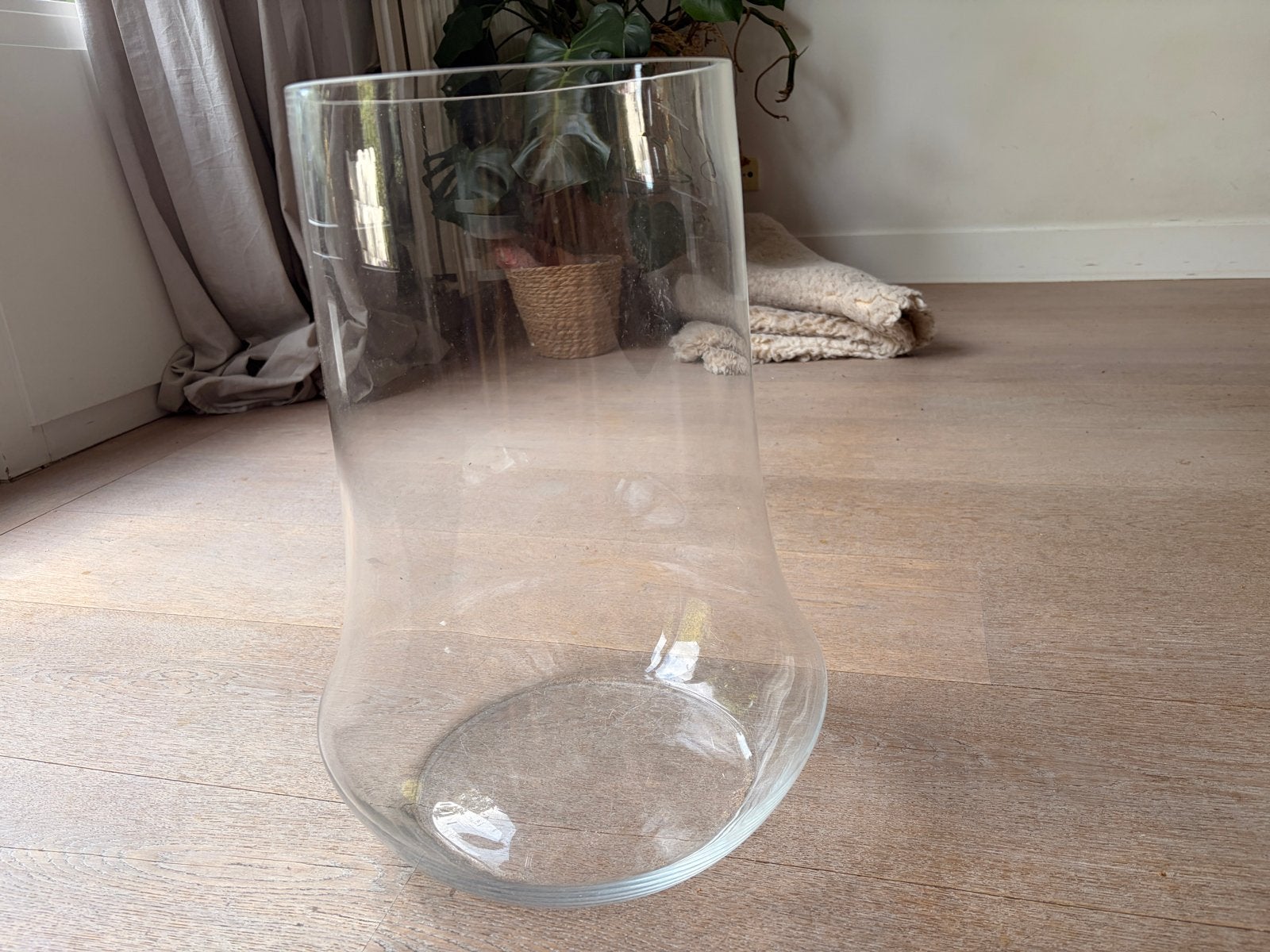 Grote glazen vaas/windlicht - 30 cm diameter, Ophalen