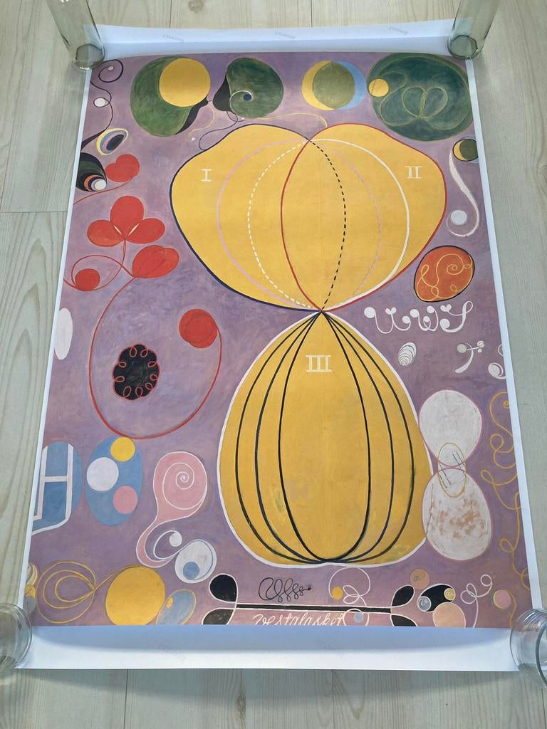Art Kunst POSTER van Schilderij Hilma Af Klint (Cobra stijl), 50 tot 75 cm, Nieuw, Ophalen of Verzenden, Foto of Poster