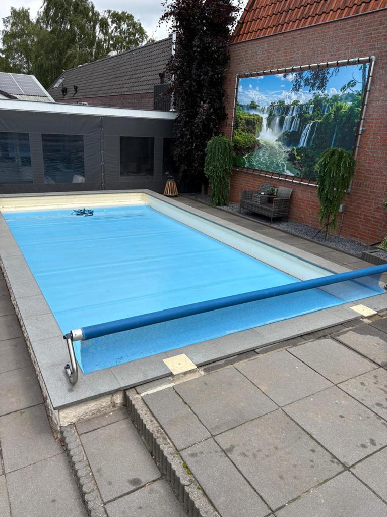 Zwembad randtegels grijs 8.50 x 4.52 m - Gebruikt, topstaat, Gebruikt, Overige typen, 300 cm of meer, Ophalen of Verzenden