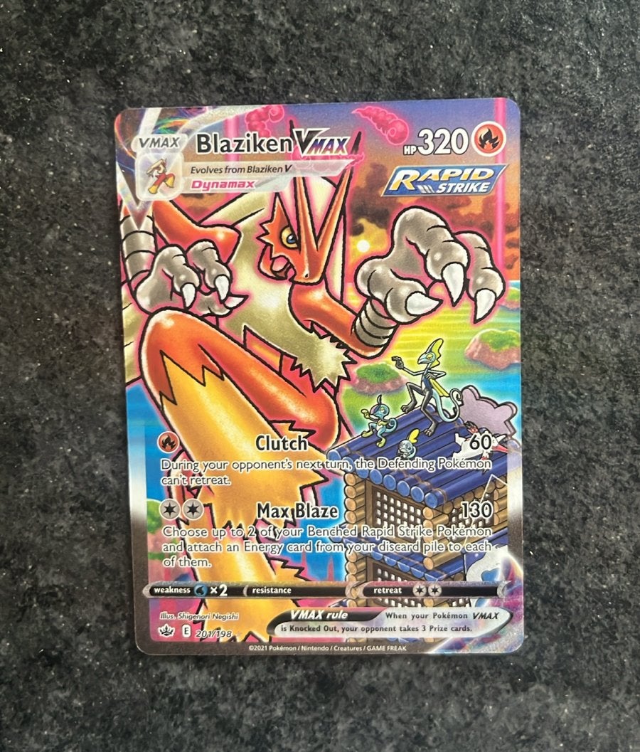 Blaziken VMAX Chilling Reign, Ophalen of Verzenden, Zo goed als nieuw, Losse kaart