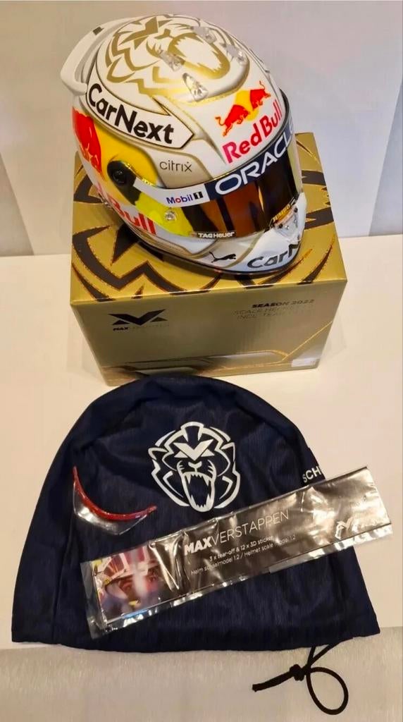Max Verstappen Helm Schaalmodel 1:2 Seizoen 2022, Ophalen of Verzenden, Nieuw, Formule 1