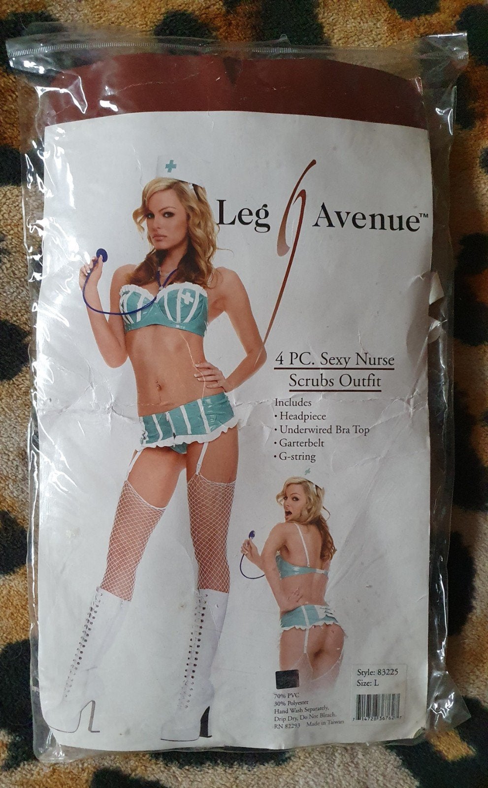Leg Avenue Zuster Kostuum Groen Wit PVC 3-delig - Large, Leg Avenue, Ophalen of Verzenden, Groen, Setje