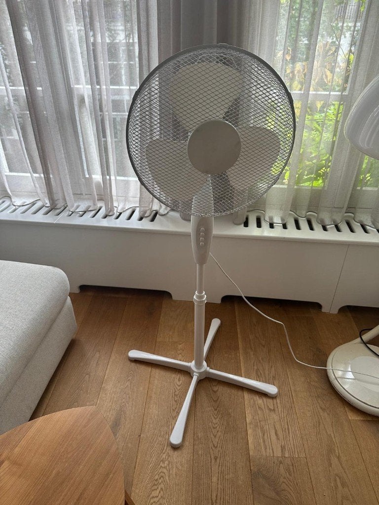 Witte ventilator | White fan, Witgoed en Apparatuur, Ventilatoren, Ophalen, Gebruikt, Vloerventilator