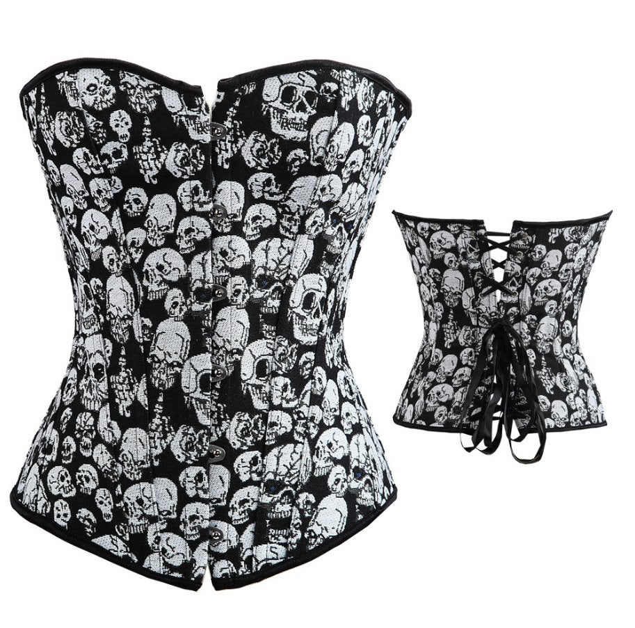 Doodskopppen korset skulls bustier doodskop punk gothic, Kleding | Dames, Verzenden, Meerkleurig, Body of Korset