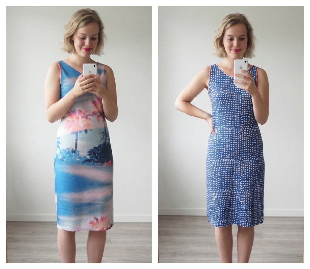 Lizzy Coco - leuke omkeerbare jurk blauw - maat S, Kleding | Dames, Jurken, Knielengte, Maat 36 (S), Meerkleurig, Verzenden