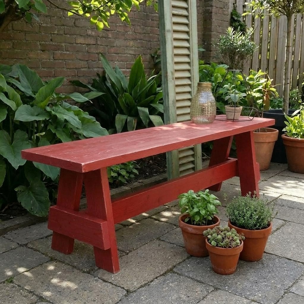 Steigerhouten tuinbankje in diverse kleuren gebeitst, Ophalen of Verzenden, Nieuw, Hout