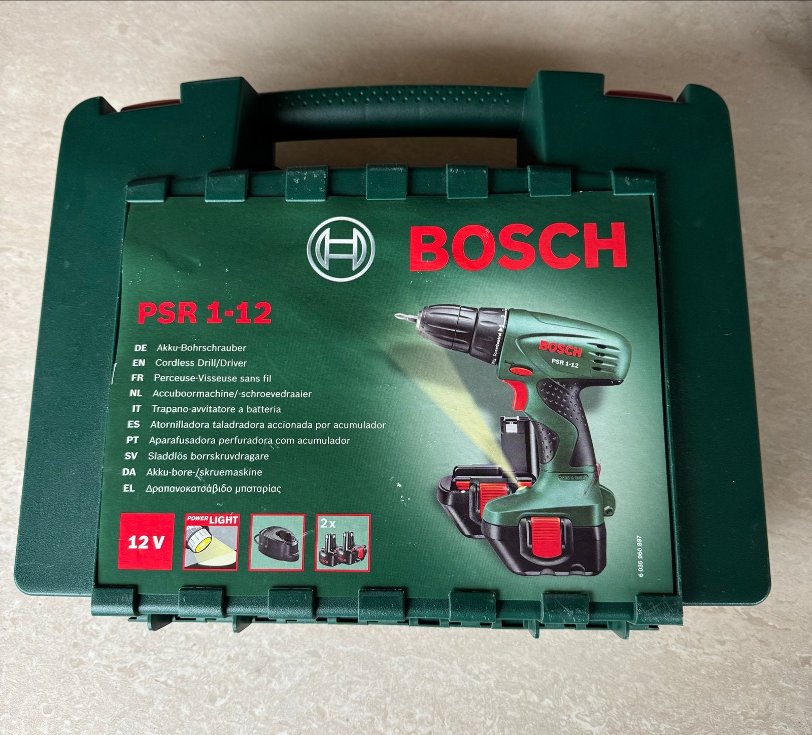 Bosch PSR 1-12 Accuboormachine met Koffer en Lader, Doe-het-zelf en Verbouw, Ophalen, Gebruikt, Variabele snelheid, Boor- en Schroefmachine