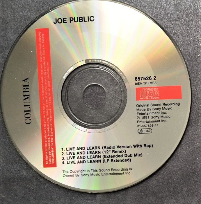 CD Single - Joe Public - Live And Learn - 90s Pop, Ophalen of Verzenden, Zo goed als nieuw, Pop