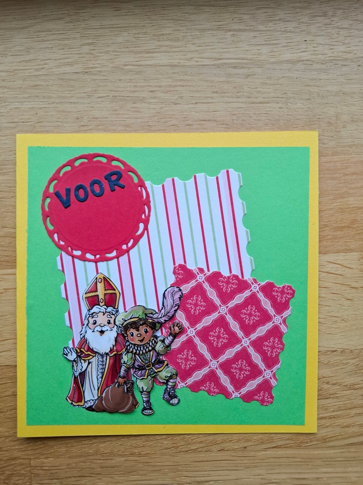 Zelfgemaakte kaart sint en piet, Ophalen of Verzenden, Nieuw