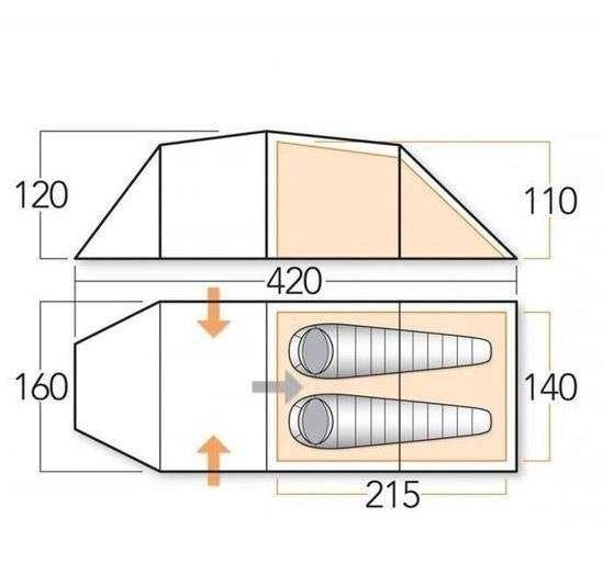 Vango Omega 250 2 persoons Trekkerstent nieuw, Vango, Tot en met 2, UK, Nieuw