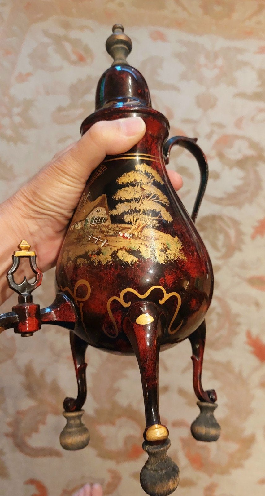 Antieke  handbeschilderd kraantjeskan, Antiek en Kunst, Curiosa en Brocante, Ophalen of Verzenden