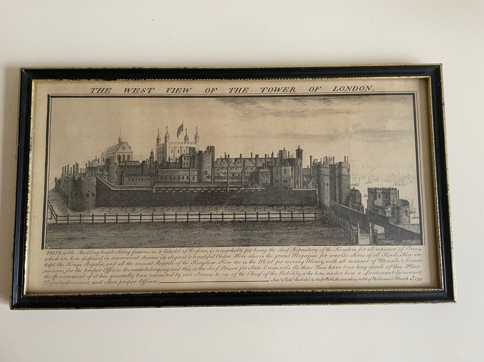 18e-eeuwse Kopergravure Tower of London (1737), Ophalen of Verzenden