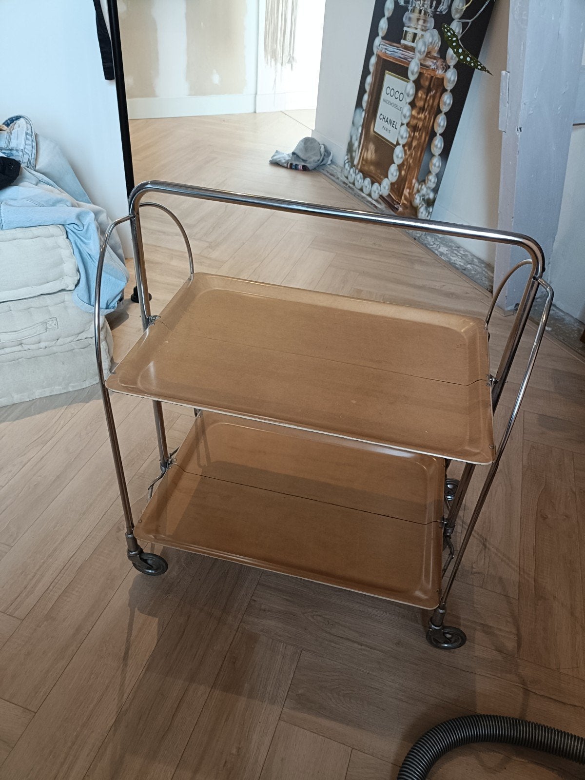 Vintage serveerwagen/theewagen op wielen, Ophalen