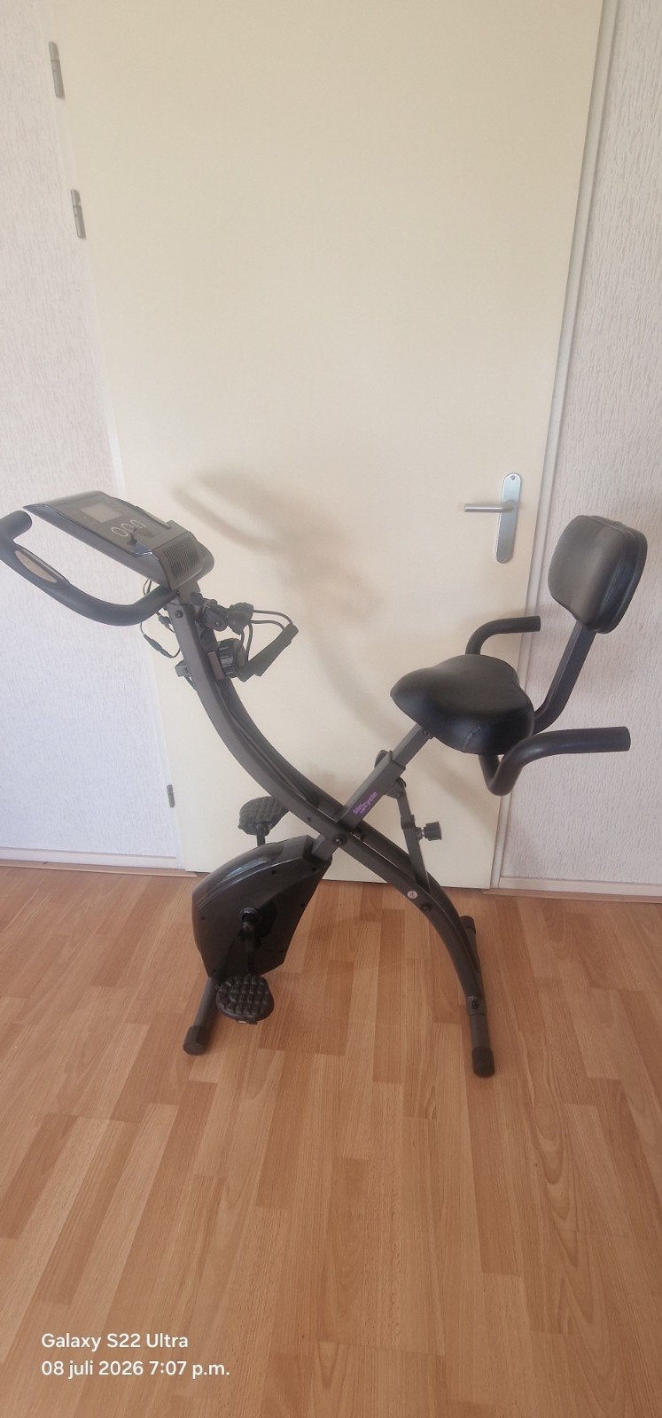 Hometrainer met Rugleuning en Weerstandsbanden, Ophalen, Zo goed als nieuw, Armen, Hometrainer