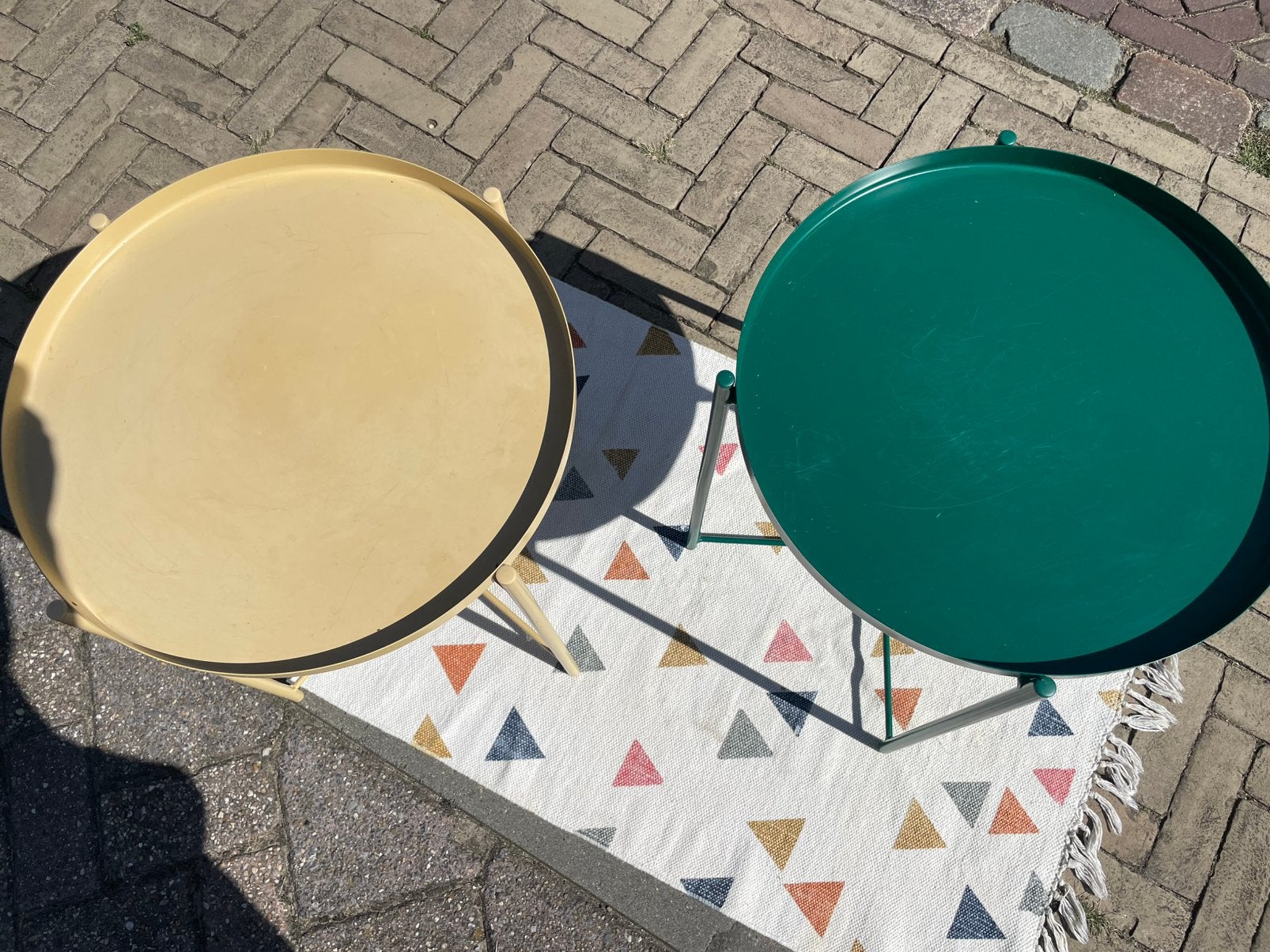 Enkel groene tafeltje nog te koop!, Ophalen, Rond, Minder dan 55 cm, 45 tot 60 cm
