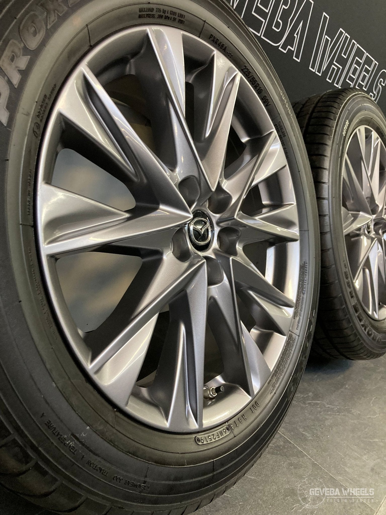 19'' originele Mazda CX5 velgen + banden 5x114.3 9965147090, Auto-onderdelen, Banden en Velgen, 19 inch, Gebruikt, -, -
