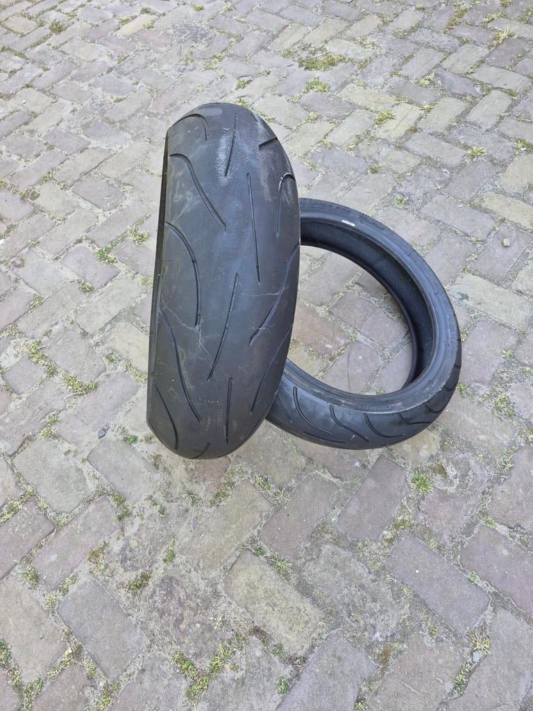 Michelin Power Pilot 2CT Motorbanden Set (Gebruikt), Motoren, Ophalen of Verzenden