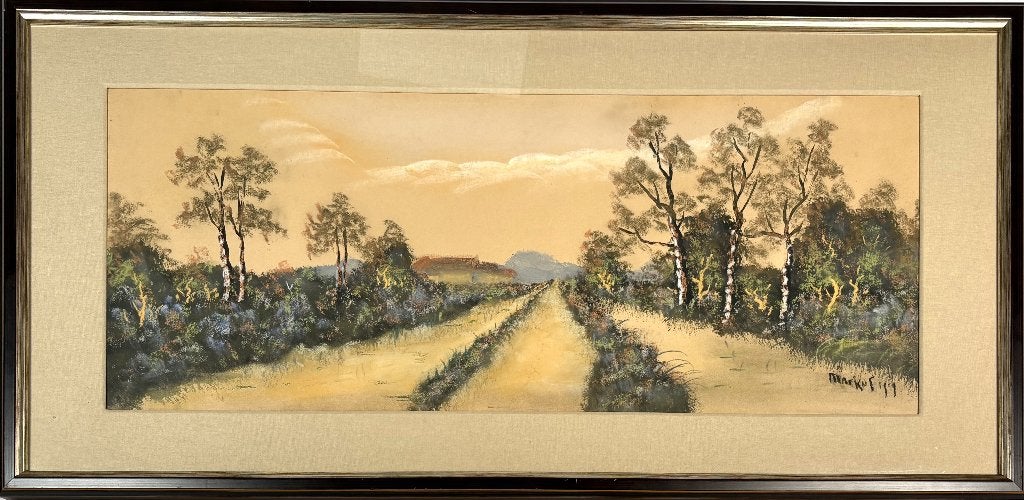 645. Gemengde techniek, Markot – landschap, 1919, Antiek en Kunst, Ophalen