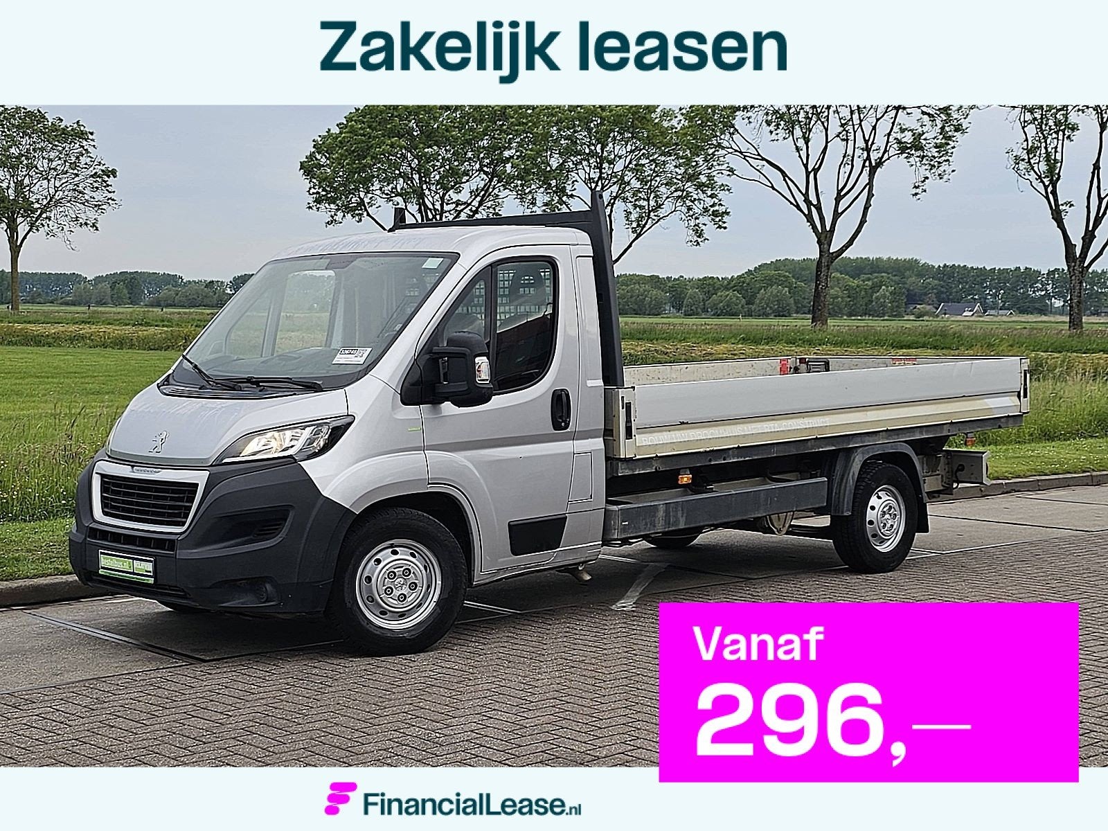 Peugeot Boxer 2.0 BlueHDI L3 Open-Laadbak 4.20m XL Trekhaak, Voorwielaandrijving, Stof, Gebruikt, Zwart