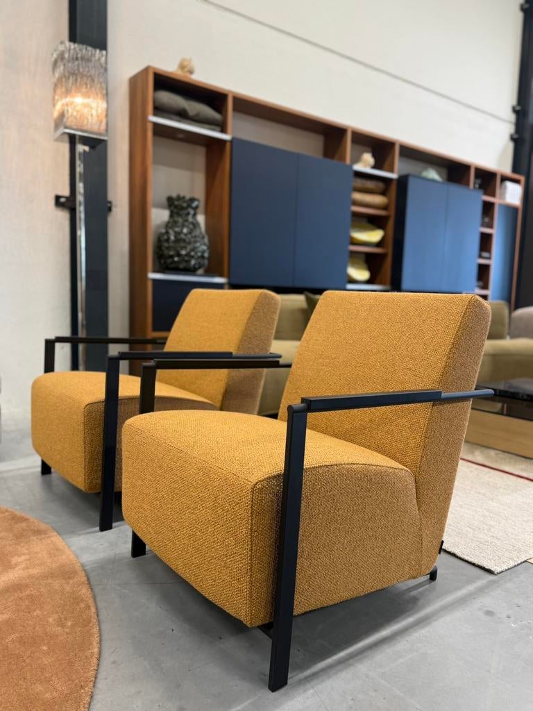 2 Nieuw Harvink Alowa Fauteuil Monza Design stoel Oranje, Harvink, Nieuw, 75 tot 100 cm, Stof