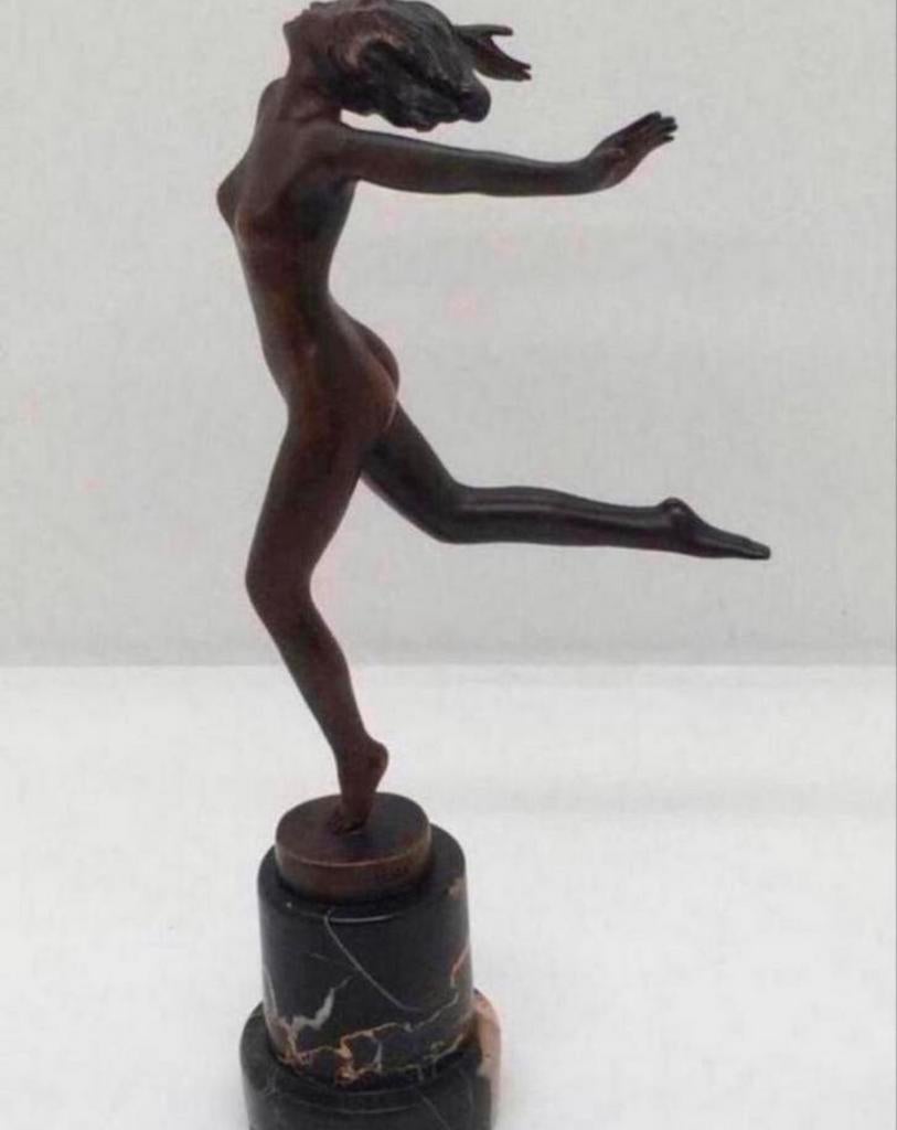 Art Deco Bronzen beeld uit 1925 Lorenzl Joseph 5448/68, Antiek en Kunst, Kunst | Beelden en Houtsnijwerken, Verzenden, Art deco