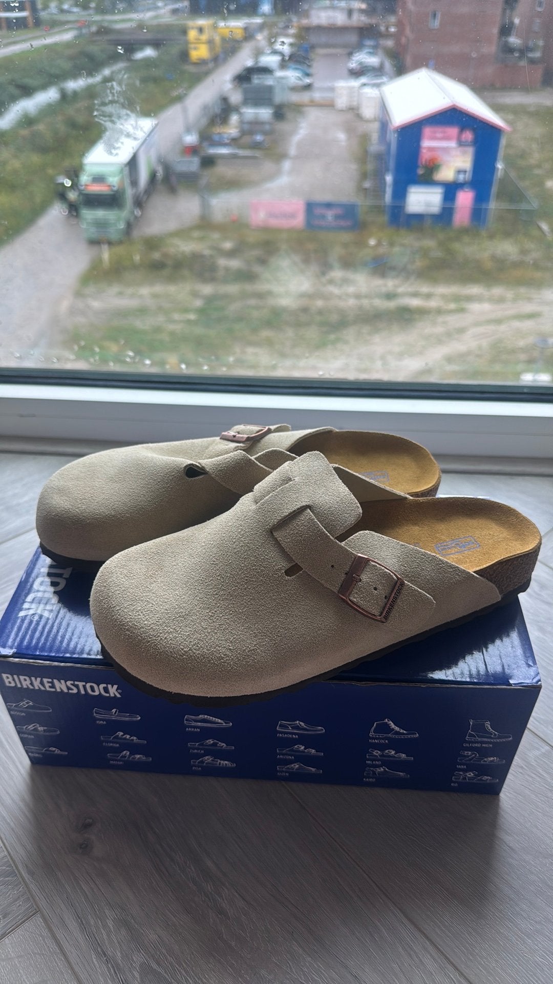 Birkenstock Boston BS Sand – maat 38, Verzenden, Beige, Nieuw, Sandalen of Muiltjes