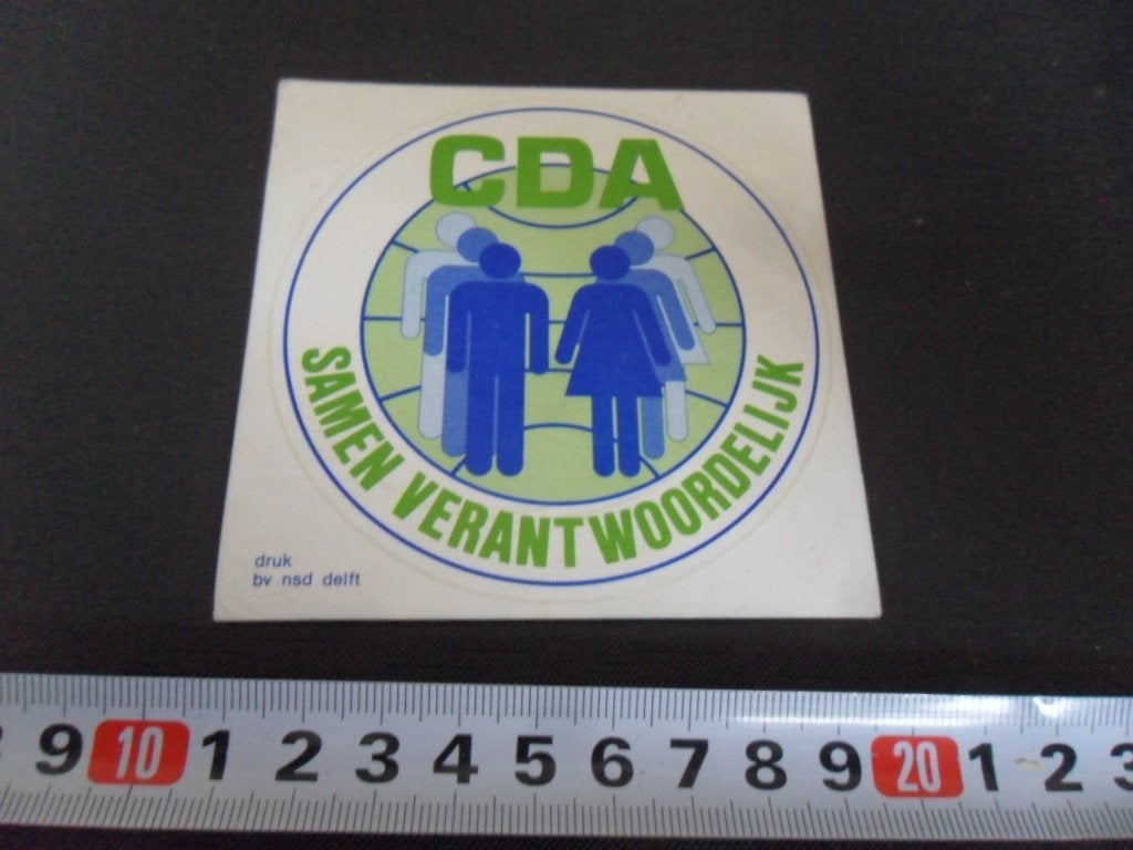 sticker Politiek CDA Samen verantwoordelijk  BUS414 *, Ophalen of Verzenden, Zo goed als nieuw