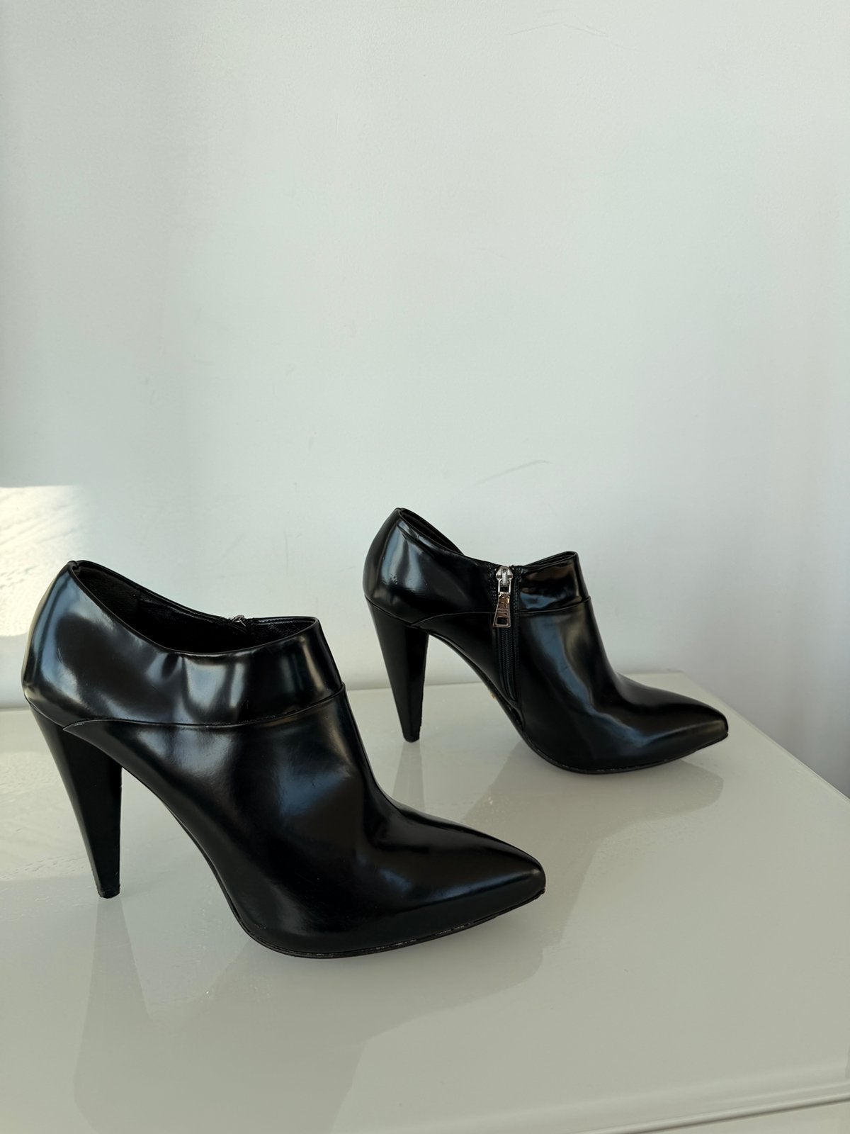 Originele Prada hakken laarsjes 38.5 zwart, Ophalen, Gedragen, Zwart