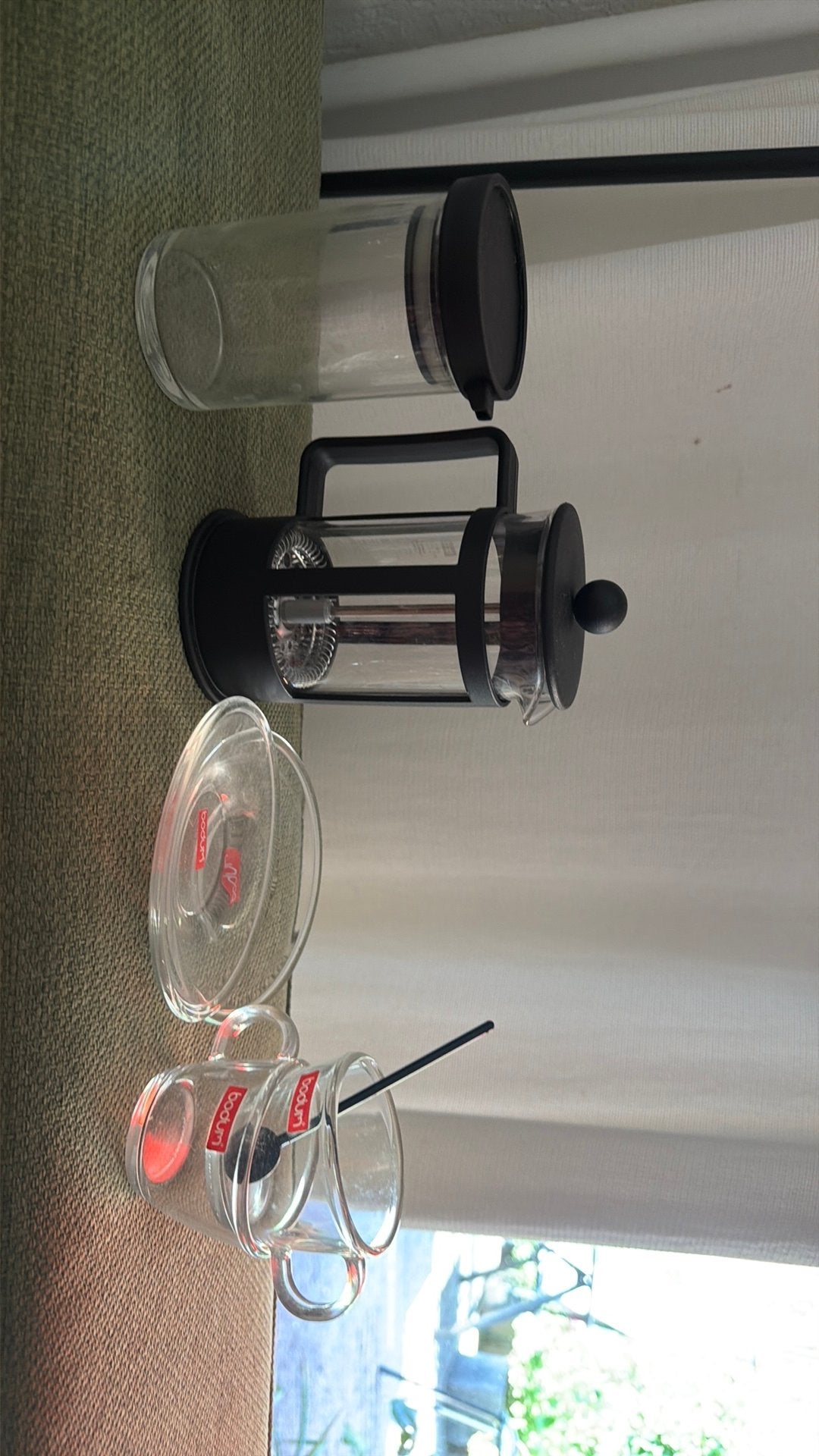 Bodum koffie set, Kenya Espresso,French press, Ophalen of Verzenden, Overige stijlen, Kop(pen) en/of Schotel(s), Glas