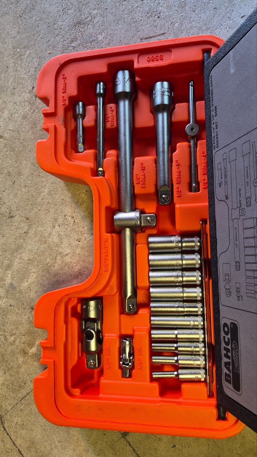Bahco doppenset S560 - Complete set in handige koffer, Ophalen of Verzenden, Gebruikt, Gereedschapsset, Overige merken