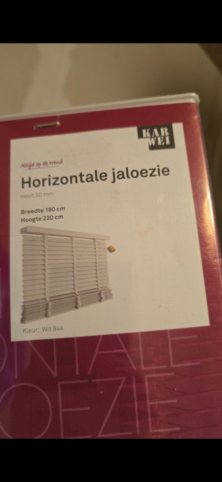 Karwei Horizontale Jaloezie Hout Wit 180x220 cm, Jaloezie, Wit, Nieuw, Ophalen of Verzenden