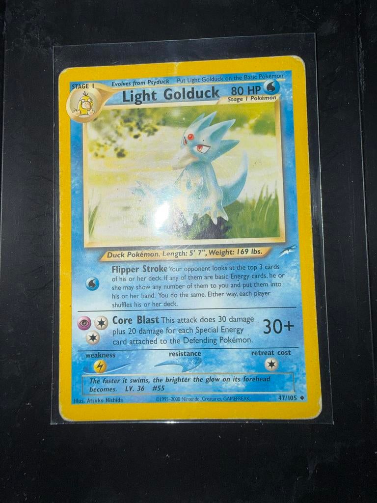Pokémon Kaart: Light Golduck Neo Destiny 47/105, Ophalen of Verzenden, Gebruikt, Losse kaart