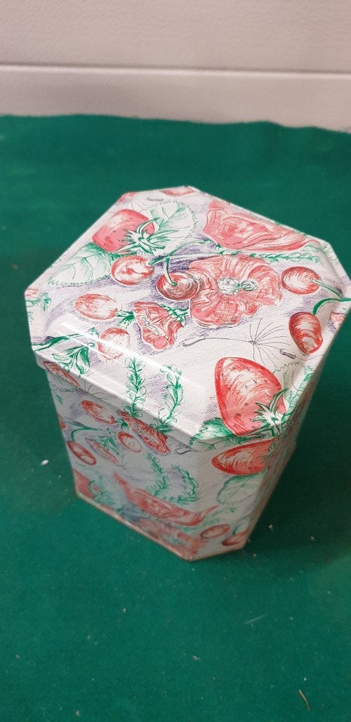 blik met fruit designe voor thee, Verzamelen, Ophalen of Verzenden
