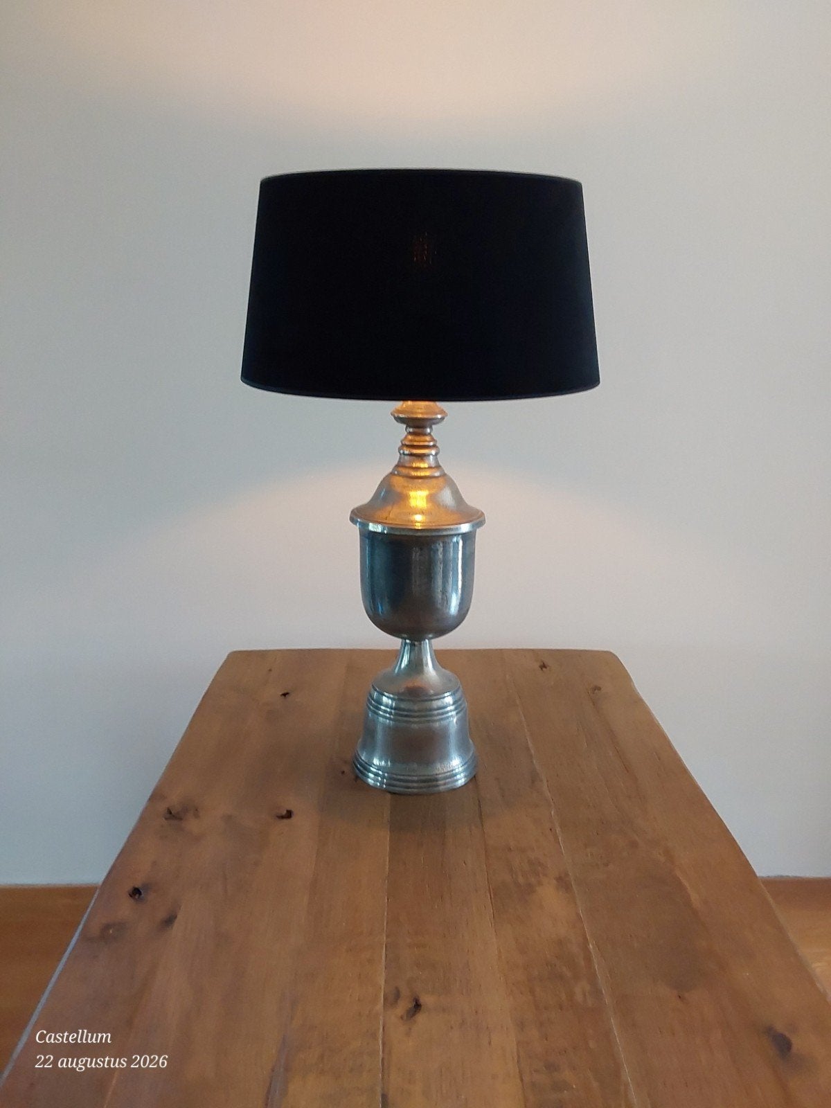Grote tafellamp, Huis en Inrichting, Lampen | Tafellampen, Ophalen, Gebruikt, 100 cm, Zilver
