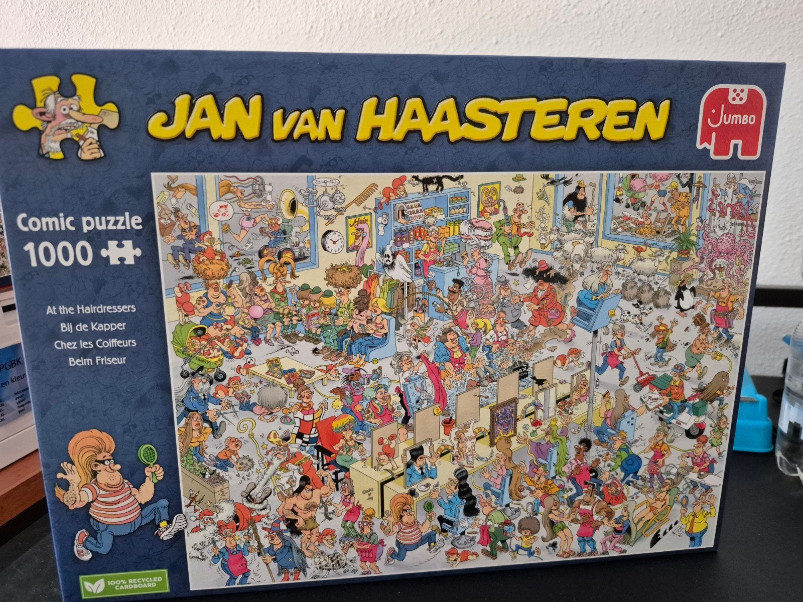 Jan van Haasteren puzzel 1000 stukjes - Bij de Kapper, Ophalen, 500 t/m 1500 stukjes, Zo goed als nieuw, Legpuzzel