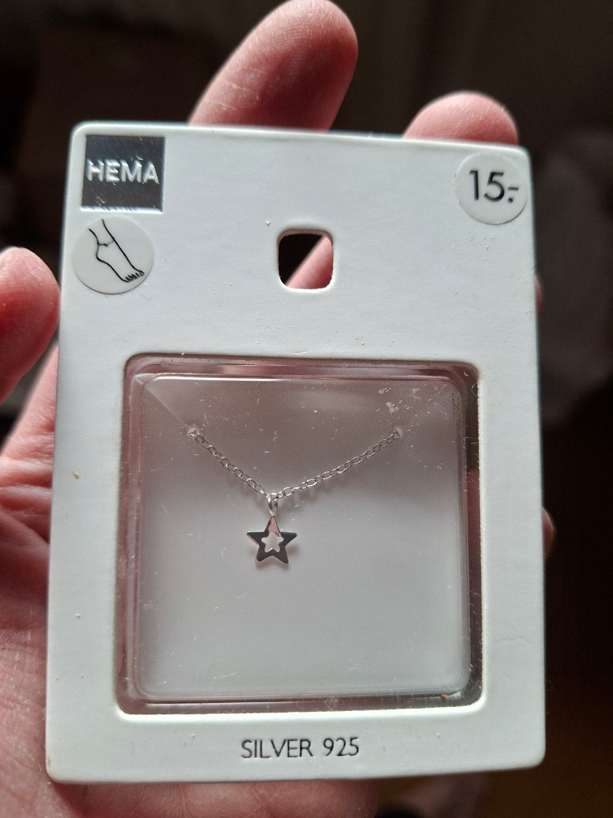 Nieuw HEMA Zilveren Enkelbandje met Sterretje, Ophalen of Verzenden, Nieuw, Zilver, Met bedels of kralen