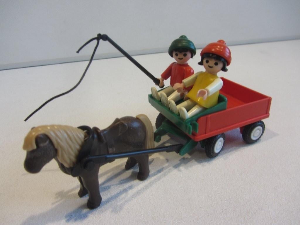 Playmobil vintage Ponywagen met kinderen – 3583, Ophalen of Verzenden, Gebruikt, Los playmobil