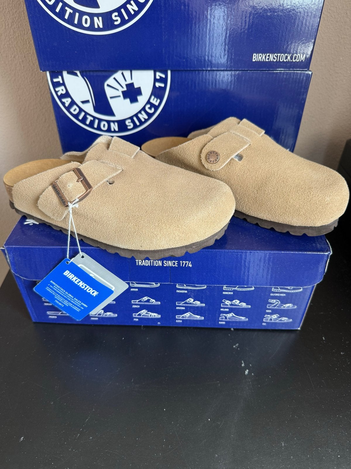 Birkenstock Boston Slippers - Maten: 36/38, Ophalen of Verzenden, Nieuw, Beige, Slippers