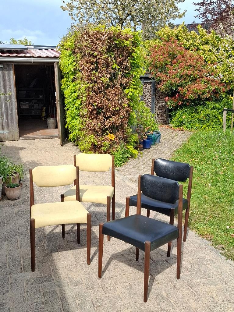 Eetkamerstoelen vintage, Huis en Inrichting, Complete eetkamers, Gebruikt, 4 tot 6 stoelen, Ophalen