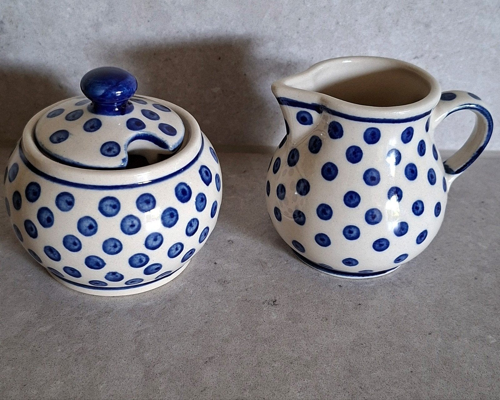Bunzlau Castle / Boleslawiec servies – Suikerpot & Melkkan, Overige merken, Keramiek, Ophalen of Verzenden, Zo goed als nieuw