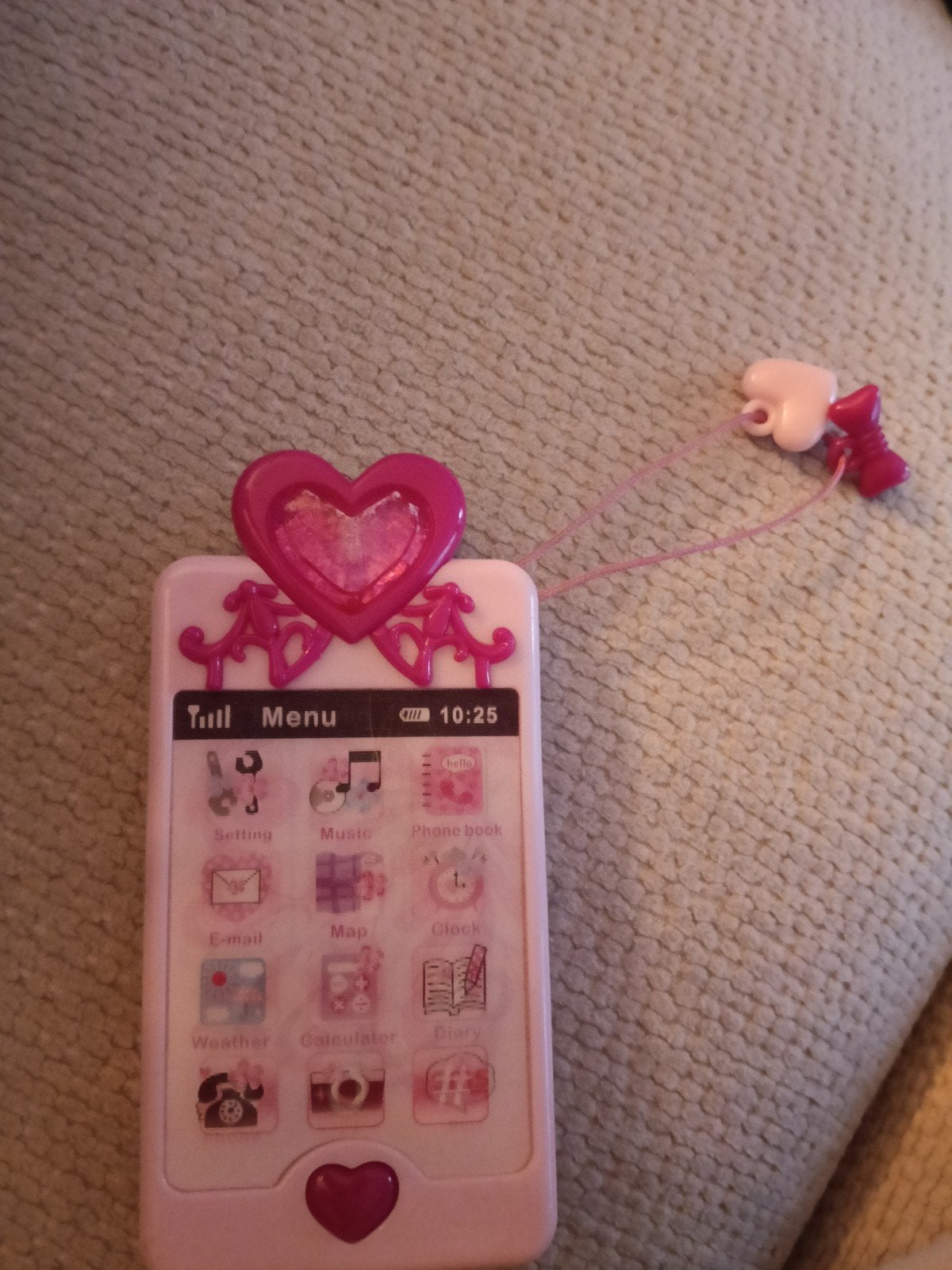 Roze speelgoed telefoon met hartjes design, Kinderen en Baby's, Ophalen, Gebruikt, Meisje